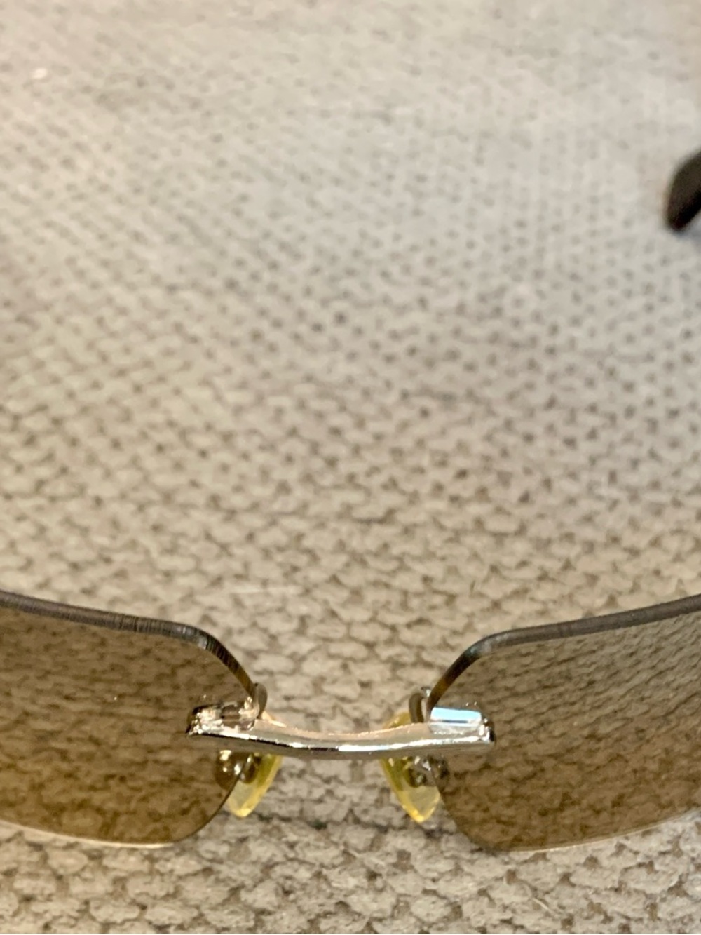 Vintage Versace Rimless Brown Gradient Sunglasses